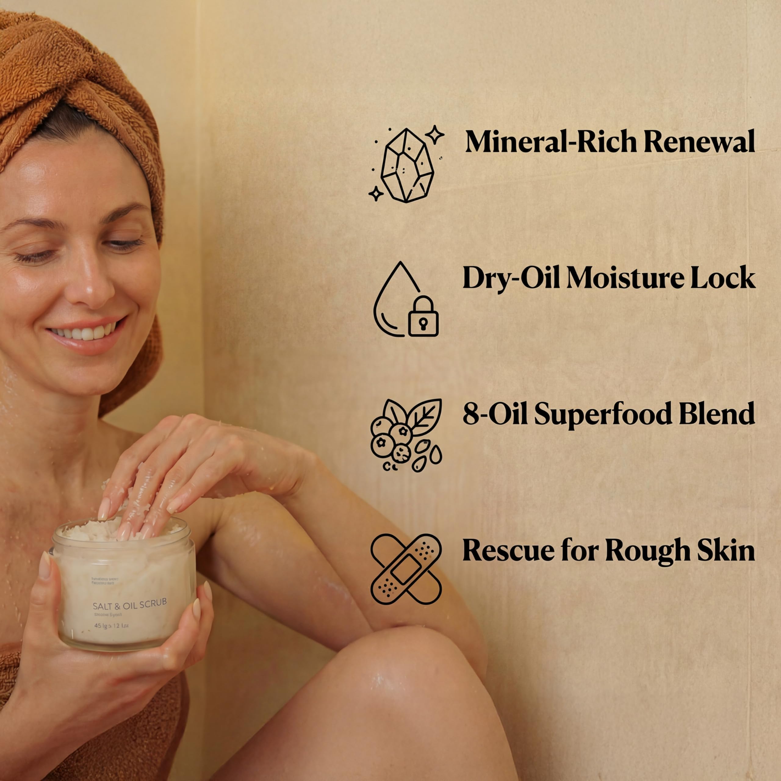 Elefair Tech SEACRET Dead Sea Salt & Oil Body Scrub - Moisturizing & - Elefair Tech Official Product View 5