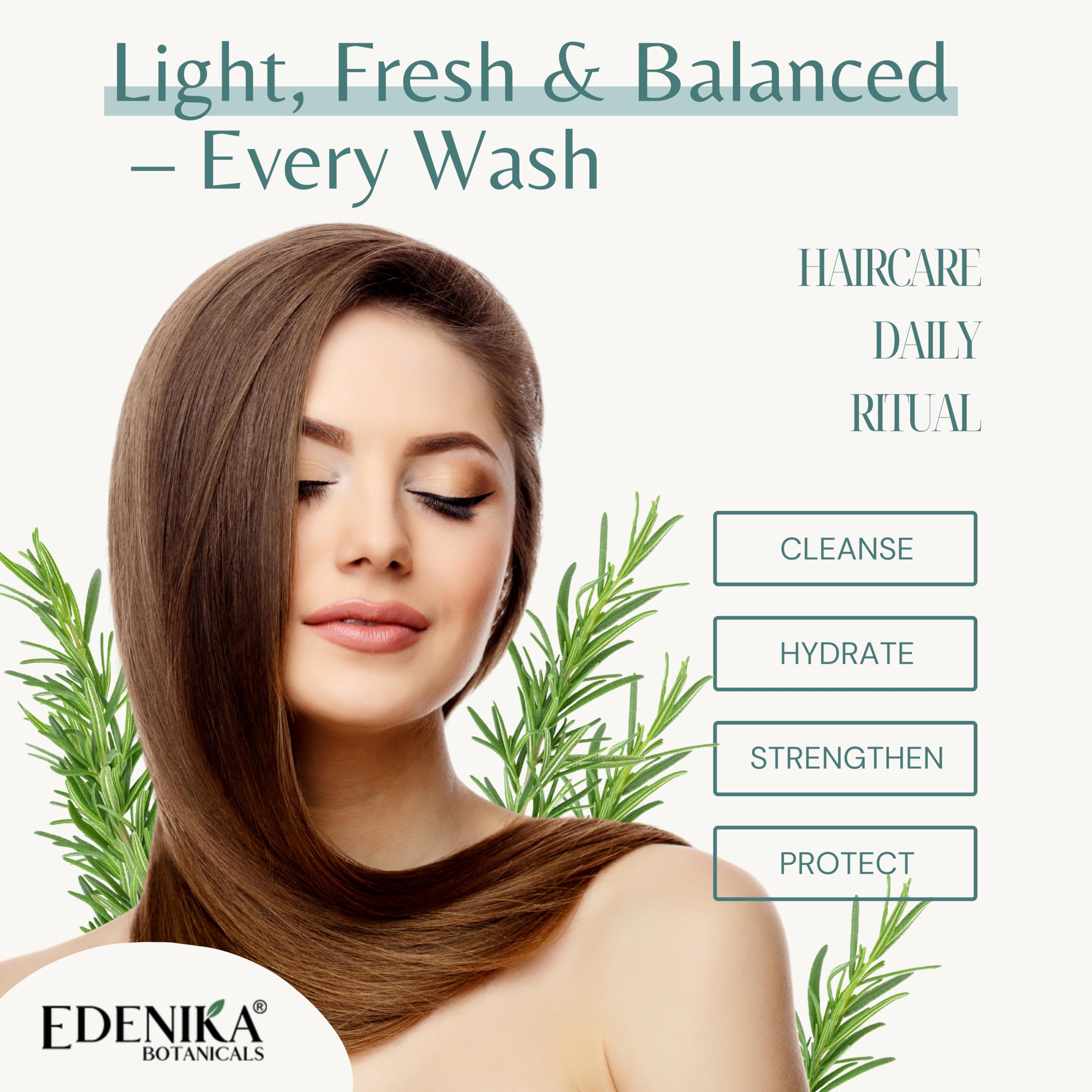 EDENIKA BOTANICALS Rosemary Biotin Shampoo and Conditioner Set for Hair Strengthening - EDENIKA BOTANICALS Official Product View 7