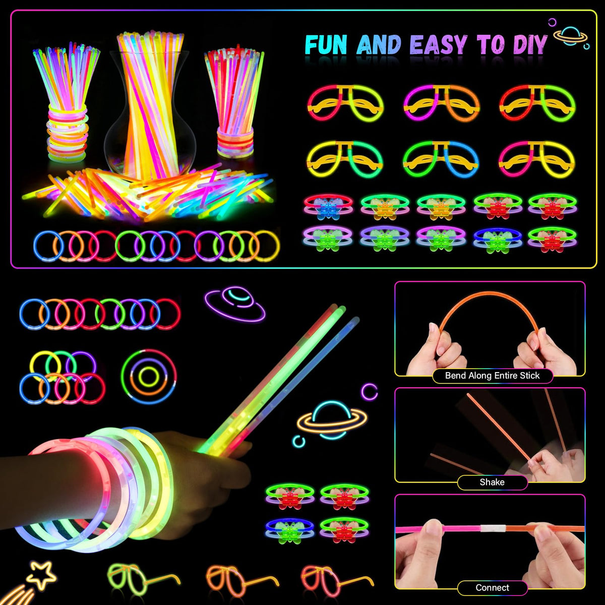 OLUPP Glow In The Dark Party Supplies 264 PCS Light Up - OLUPP Official Imagery - 7