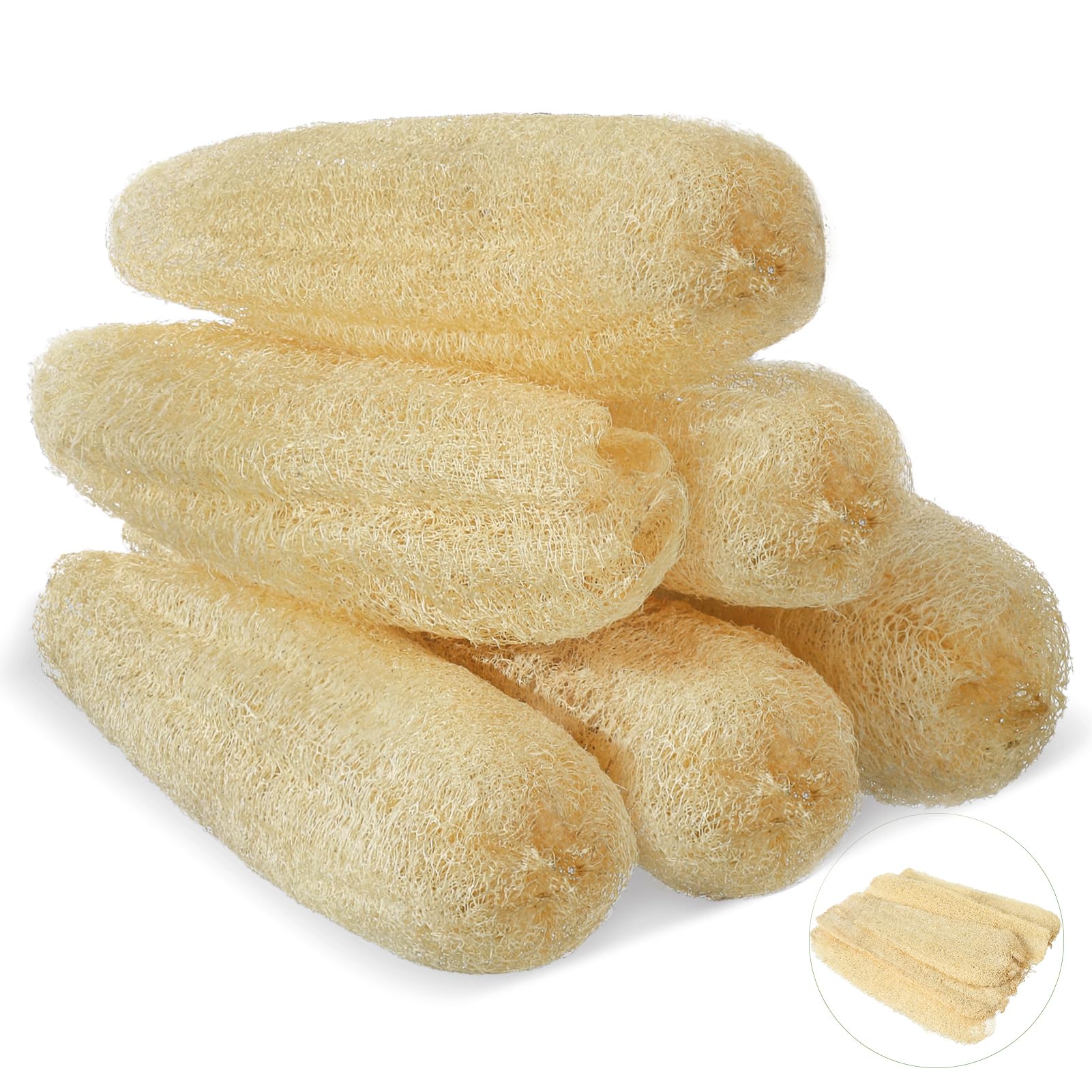 ZhouBoat 11.8" Natural Loofah Sponges 6 - Pack & Organic Bath & Body Scrubber - ZhouBoat Official Product View 1