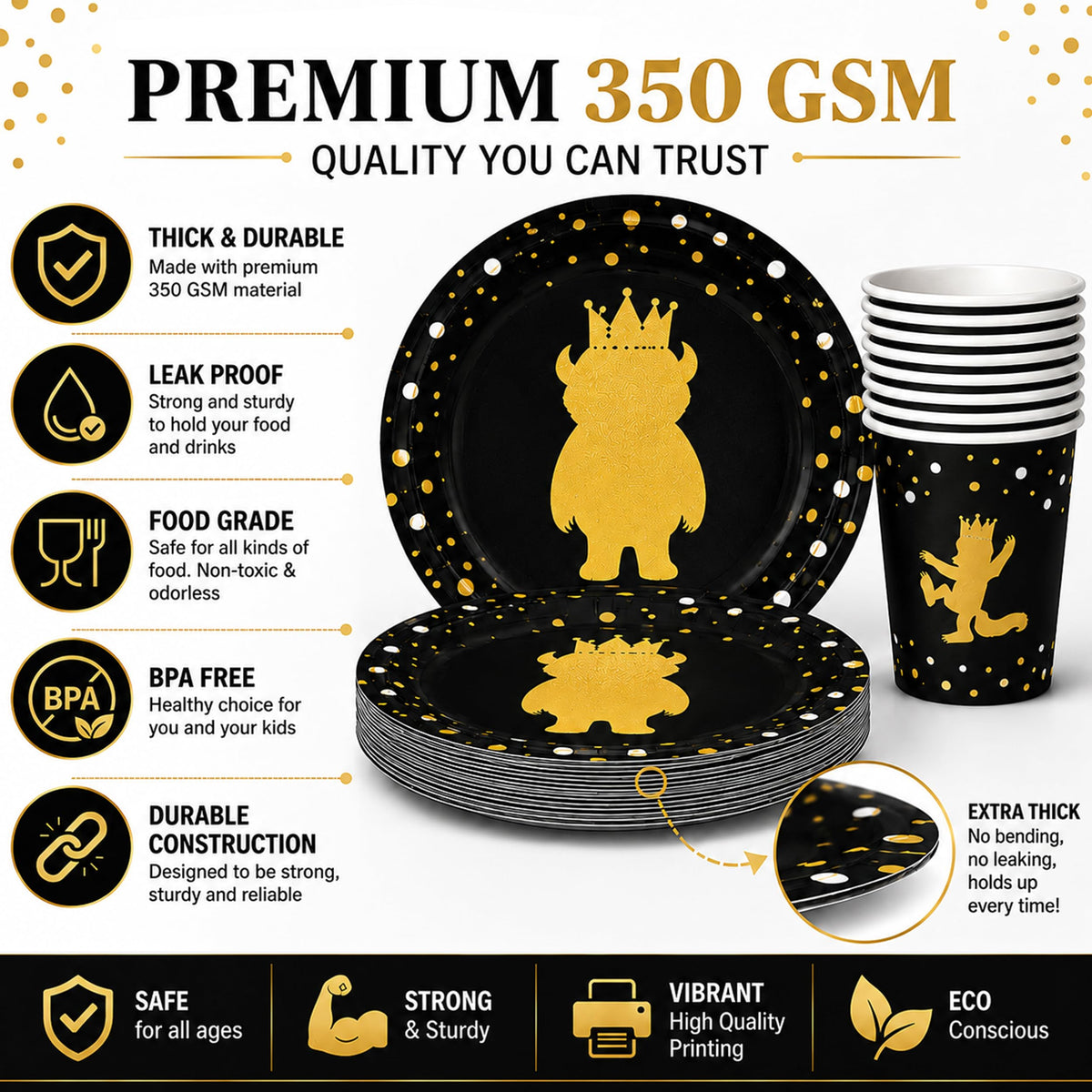 Premium 169 PCs Wild One Birthday Decorations Disposable - orangedolly Official Imagery - 4