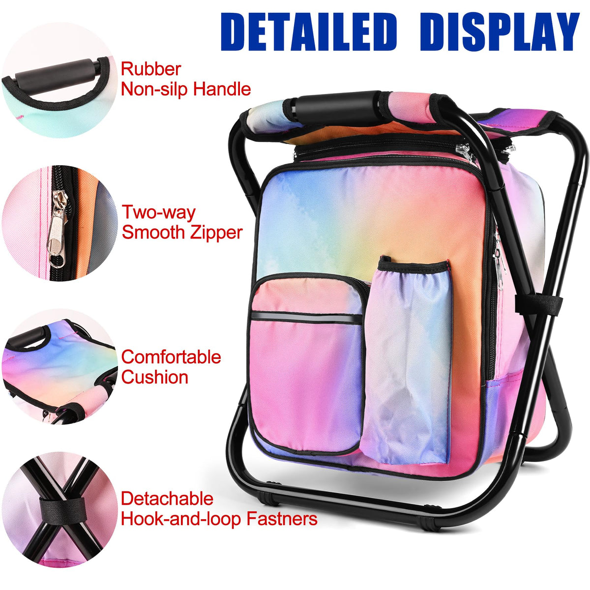 Backpack Stool Cooler Chair Heavy Duty 200 LBS Max Load - Kikerike Official Imagery - 7