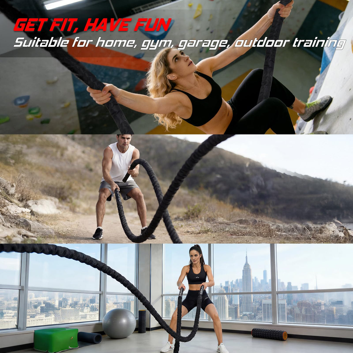 Battle Rope for Home Gym Workout - Triberion Official Imagery - 8