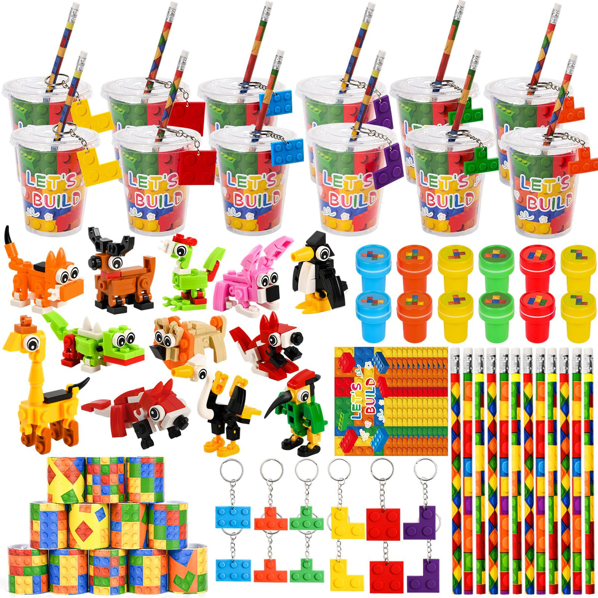 84 Pcs Building Blocks Party Favors Birthday Goodie Bags - Yazetto Official Imagery - 1