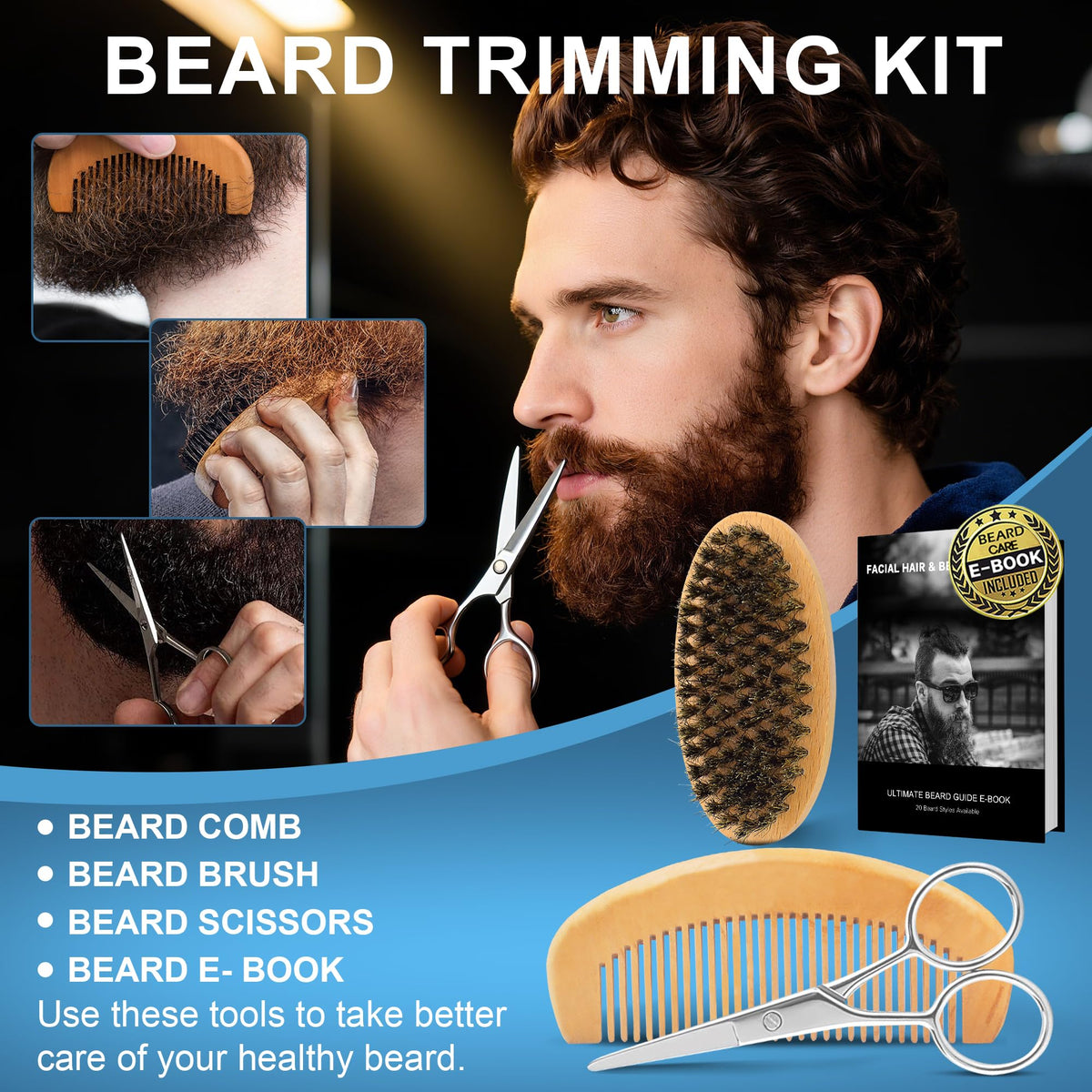 XIKEZAN Beard Kit for Men Grooming Care w Cologne Soften - XIKEZAN Official Imagery - 8