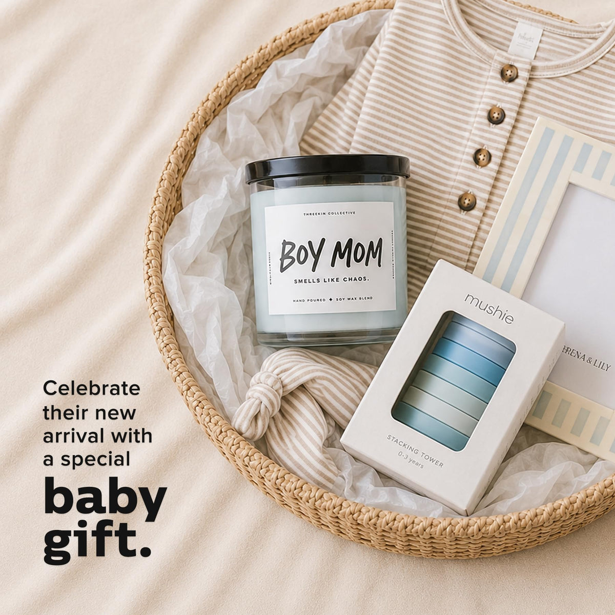ThreeKin Scented Candles for Boy Mom Natural Soy Wax Candles - ThreeKin Collective Official Imagery - 5