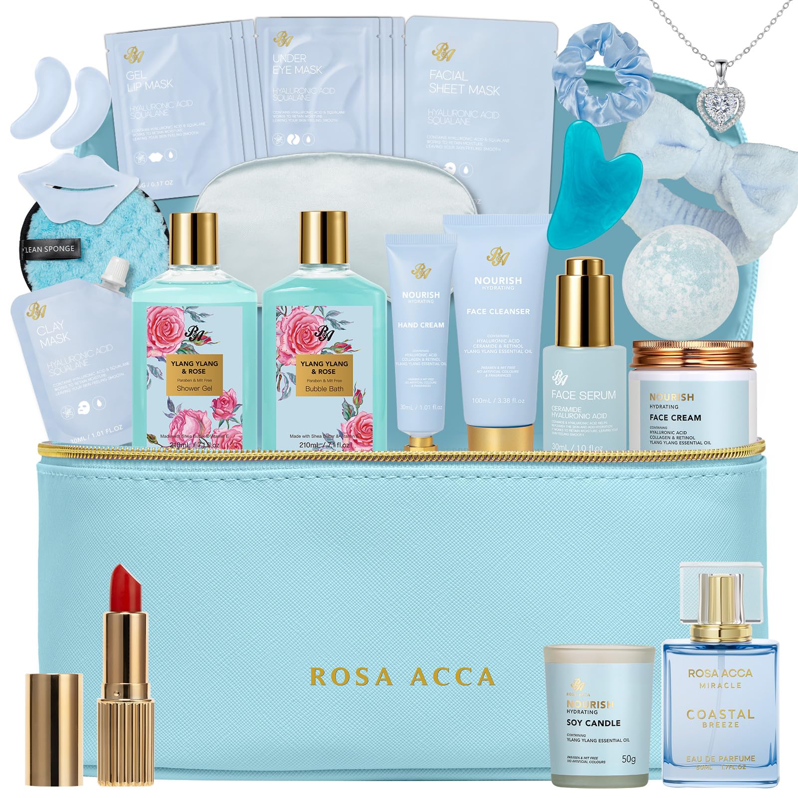 Gifts for Women, Gifts Basket for Women, 25 Pcs Rose Bath &amp; - RA ROSA ACCA