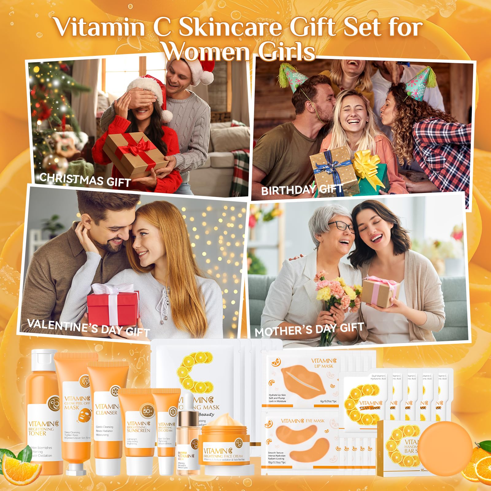 28 Pcs Vitamin C Skin Care Set, Skincare for Girls 10-12, - Ofanyia