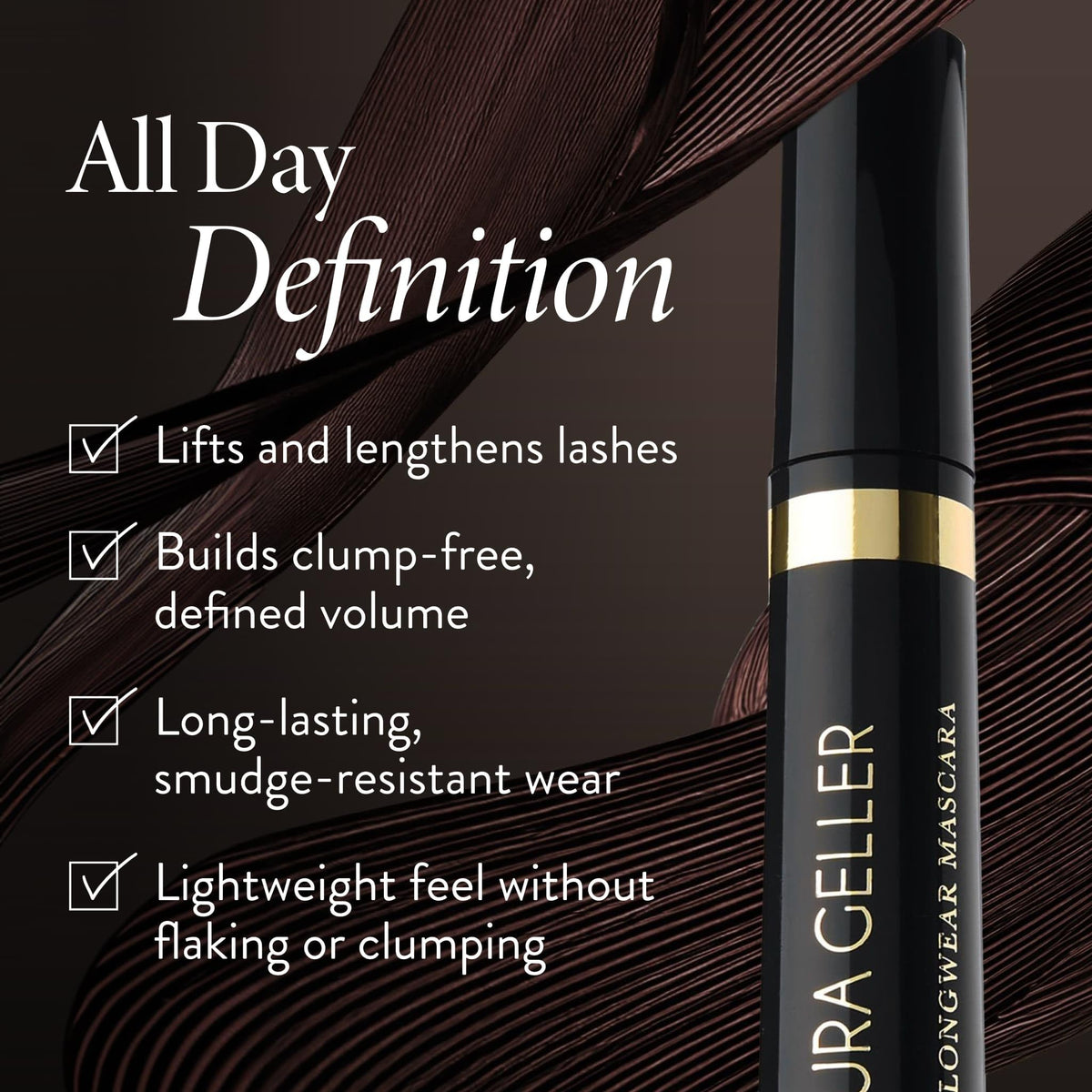 LAURA GELLER Kajal Longwear Mascara Black Lengthen Define - LAURA GELLER NEW YORK Official Imagery - 4