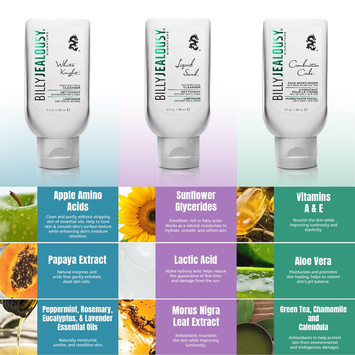 Billy Jealousy Face3Some Face Trio Vegan Mens Skin Care Kit - Premium Selection Official Imagery - 4