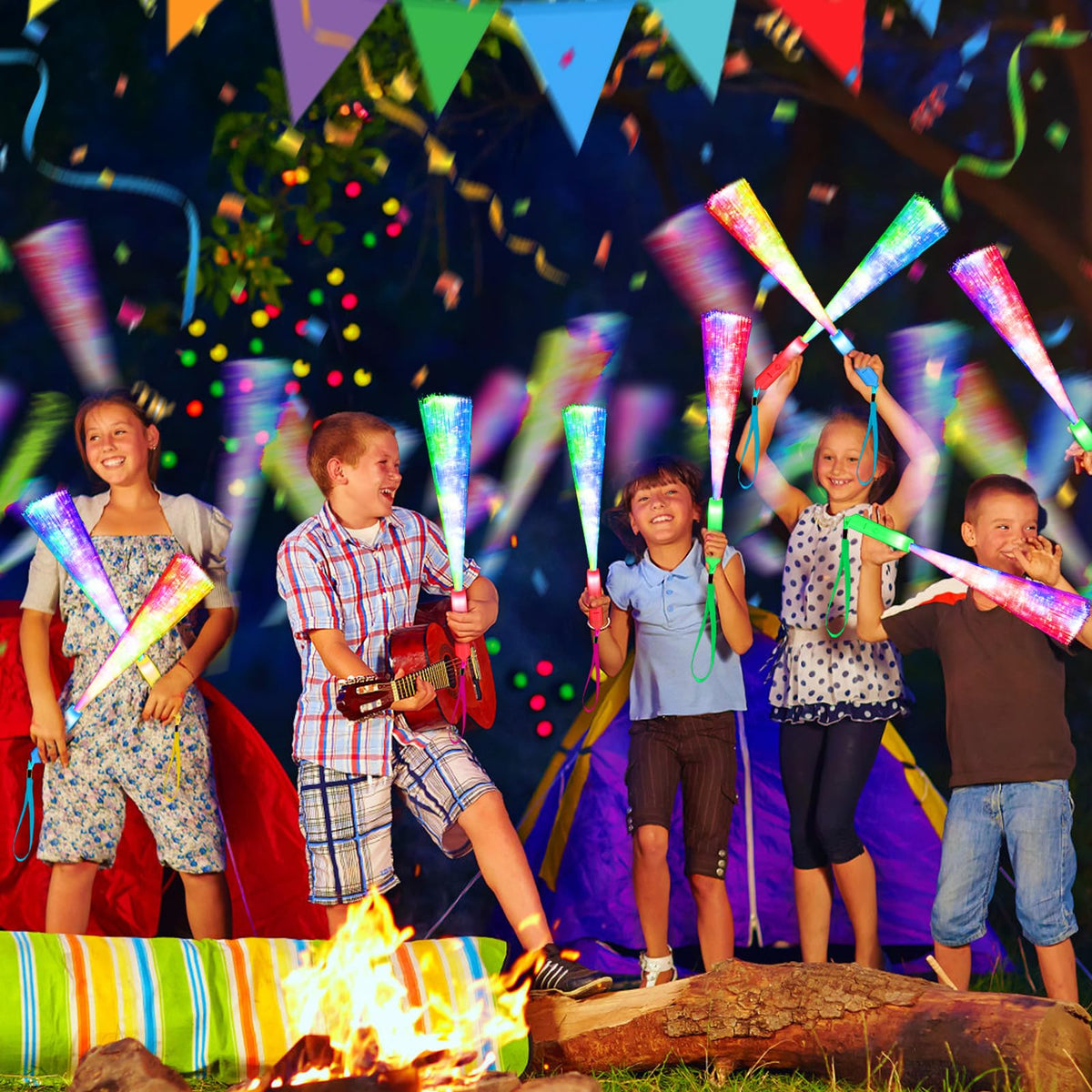 SHQDD 38 PCS Glow Sticks Bulk Glow Fiber Optic Sticks LED - SHQDD Official Imagery - 6