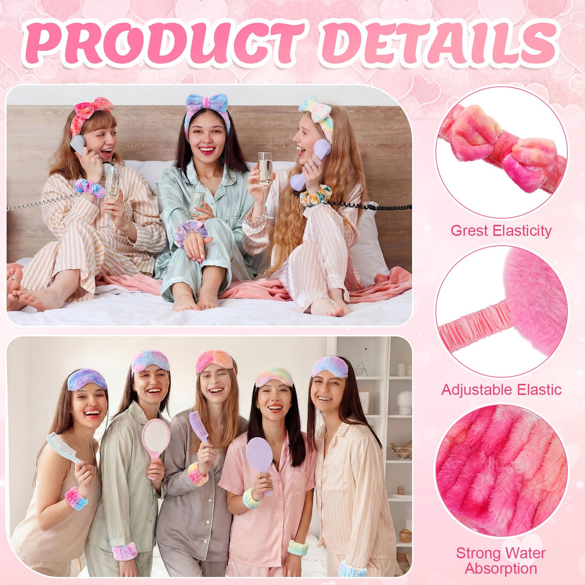 64 Pcs Spa Sleepover Party Supplies for Girls Include 8 - Janinka Official Imagery - 4