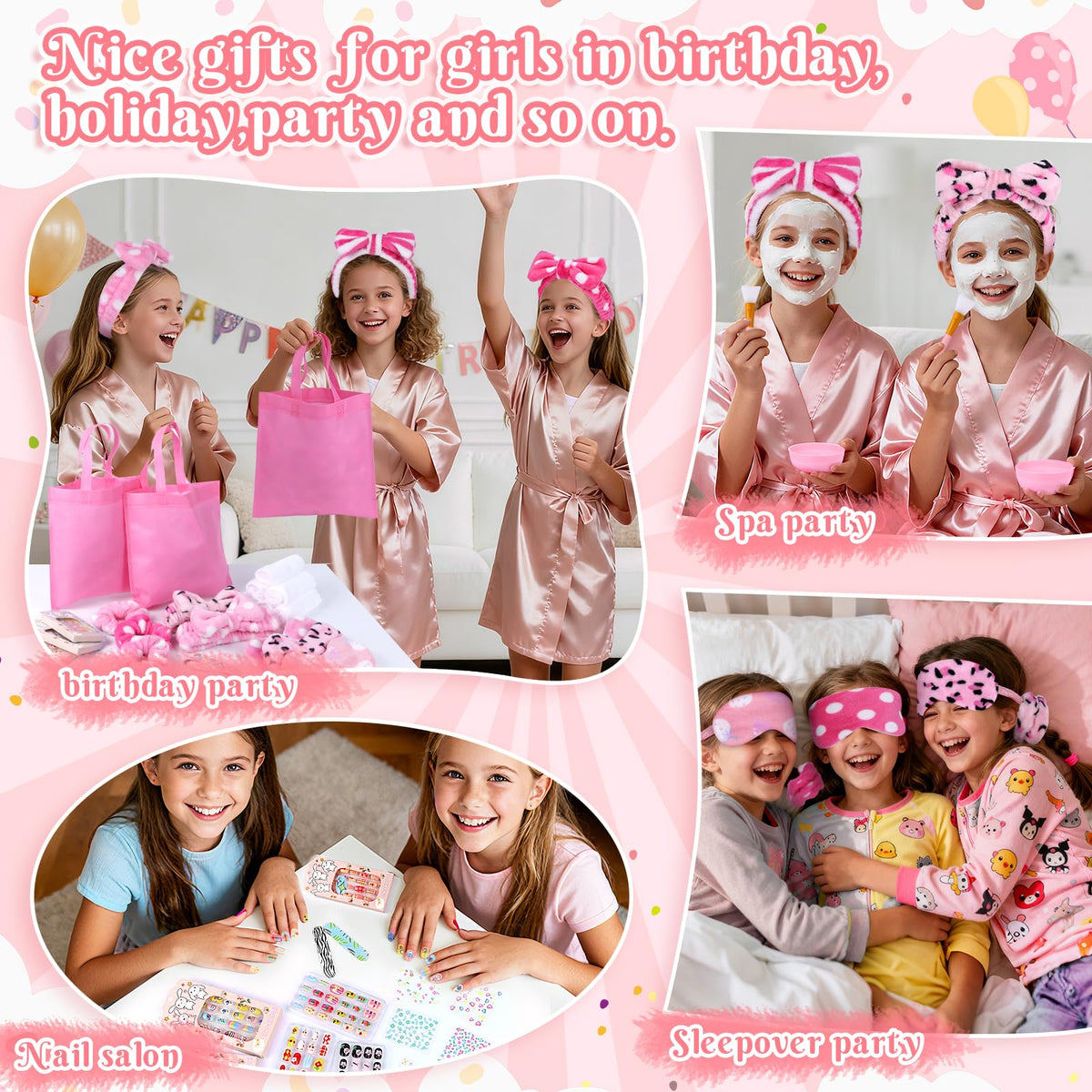 76Pcs Sleepover Party Supplies Slumber Spa Parties Kit for - Guifizeiom Official Imagery - 7
