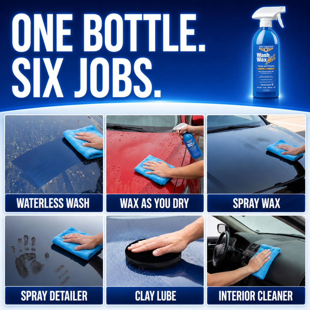Aero Cosmetics Wash Wax ALL Waterless Car Wash RV Boat Spray - Aero Cosmetics Official Imagery - 5