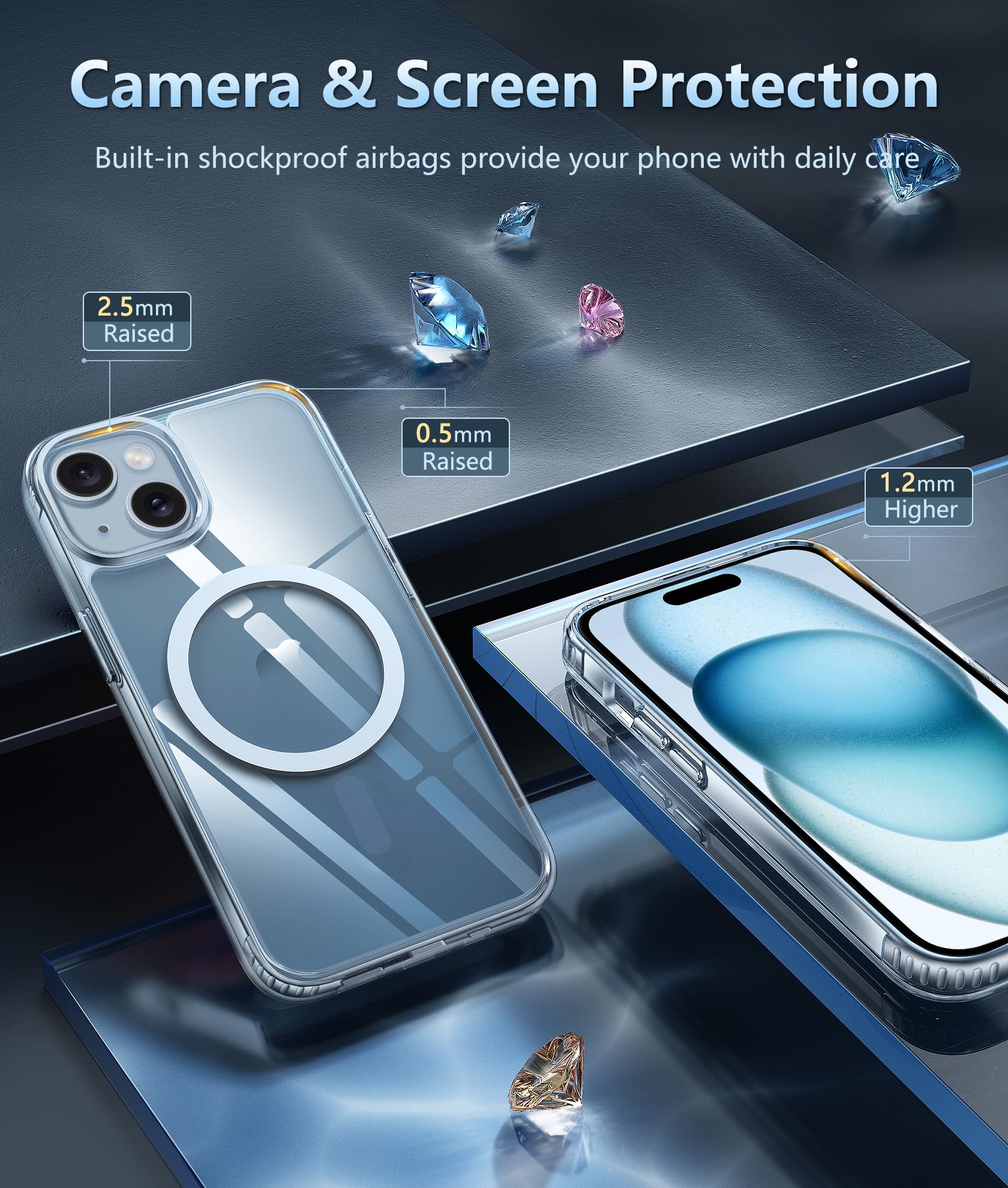 FNTCASE for iPhone 15 - 13 Case Compatible with Magsafe Clear - FNTCASE Official Product View 6
