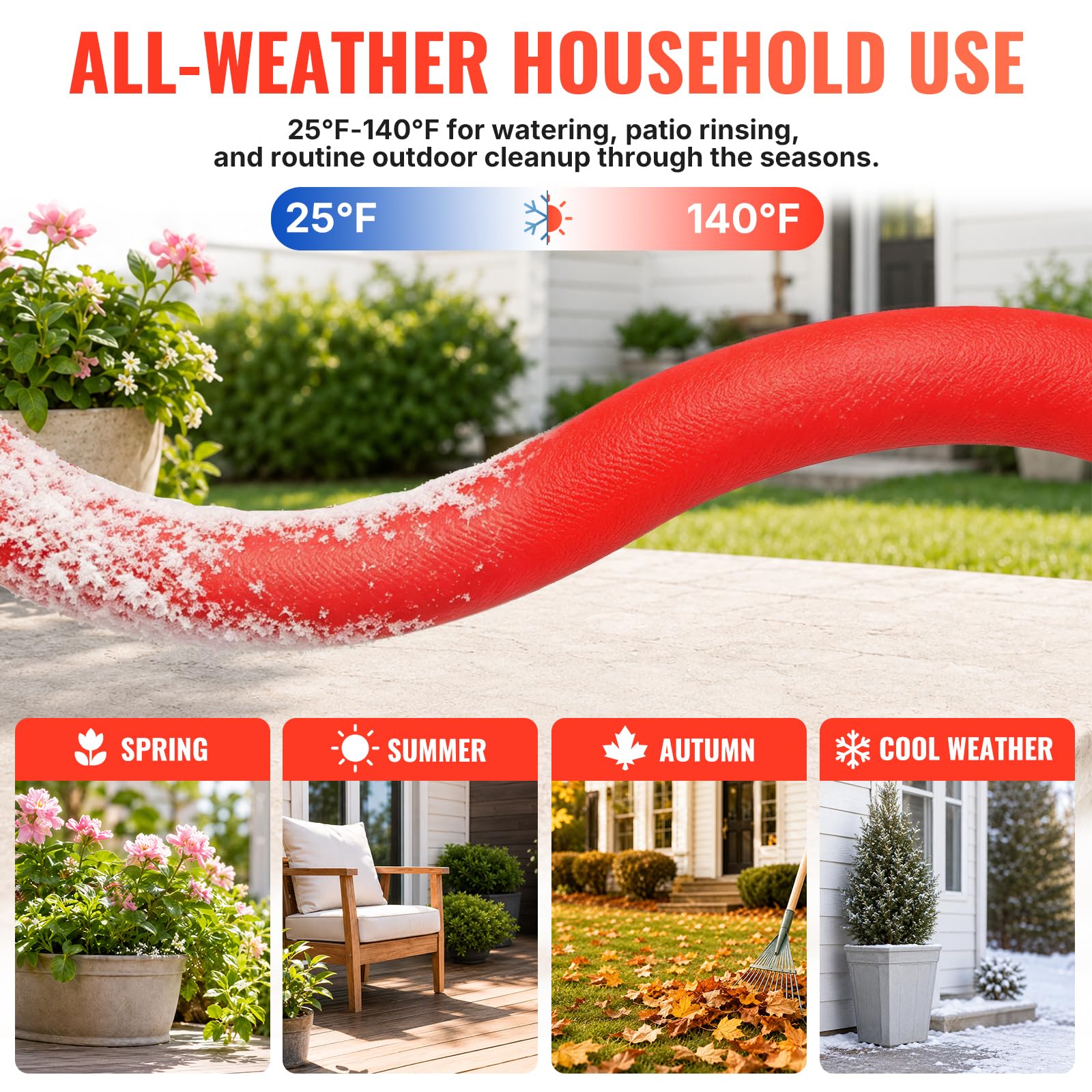 YAMATIC 100FT Flexible Garden Hose 5/8", Brass Swivel Handle Burs - YAMATIC Official Product View 7