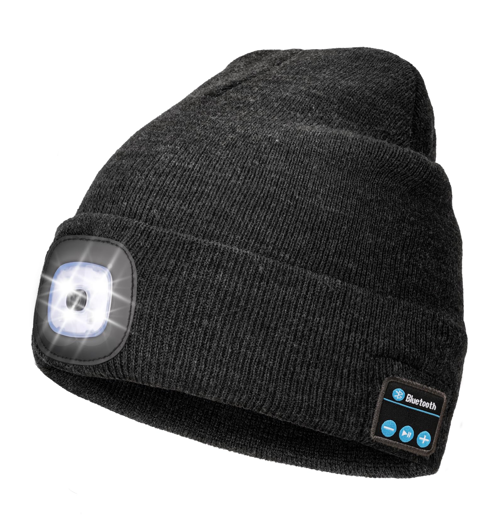 Wmcaps Bluetooth Beanie with LED Light, Winter Hat Gifts for Men by Wmcaps - Angle View 7