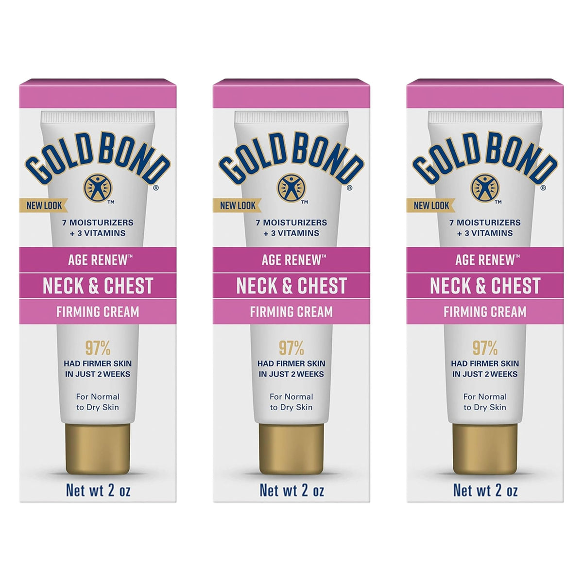 Gold Bond Age Renew Neck and Chest Firming Cream 2 oz Pack - Gold Bond Official Imagery - 1