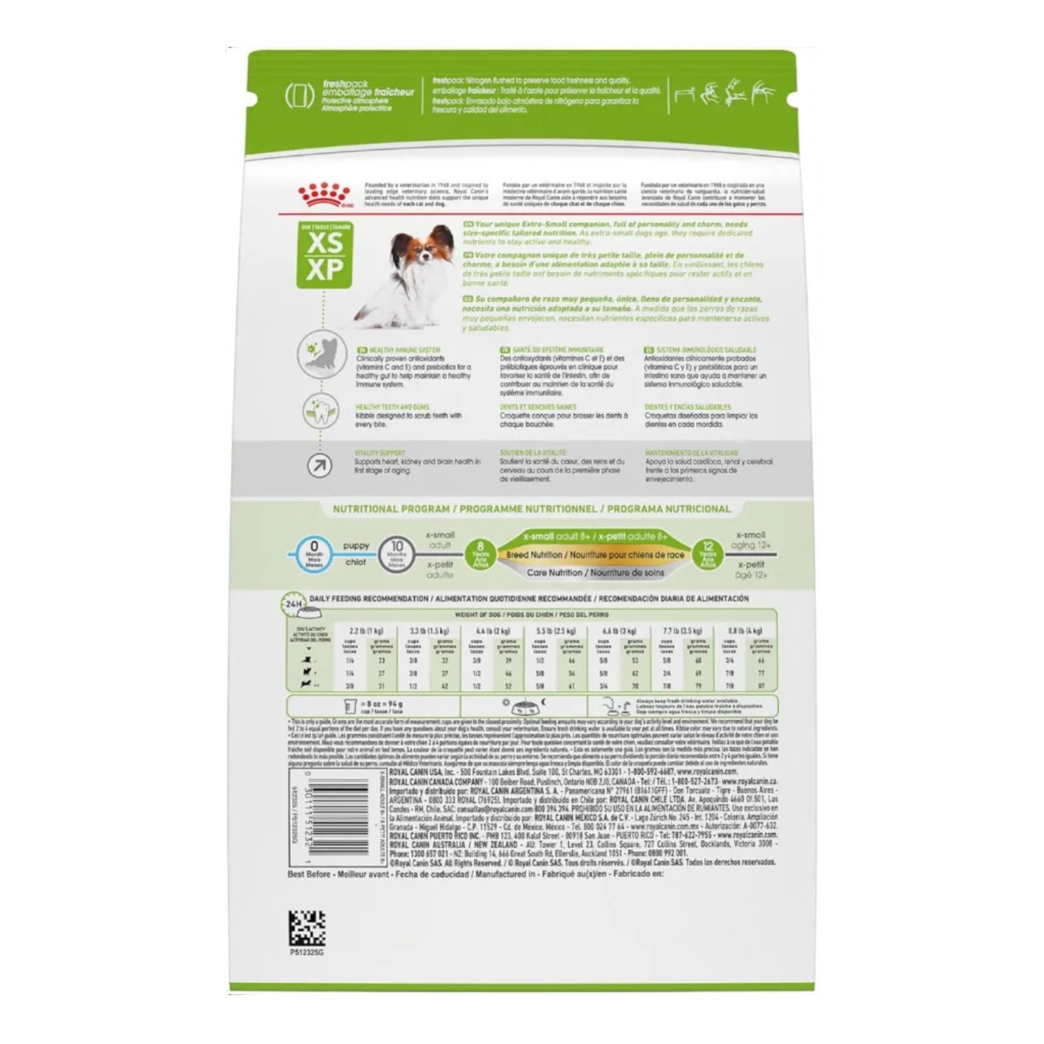 Elefair Royal Canin X-Small Senior Dry Dog Food bag, 2.5 lb, for small breed dogs 8+ with health nutrition formula