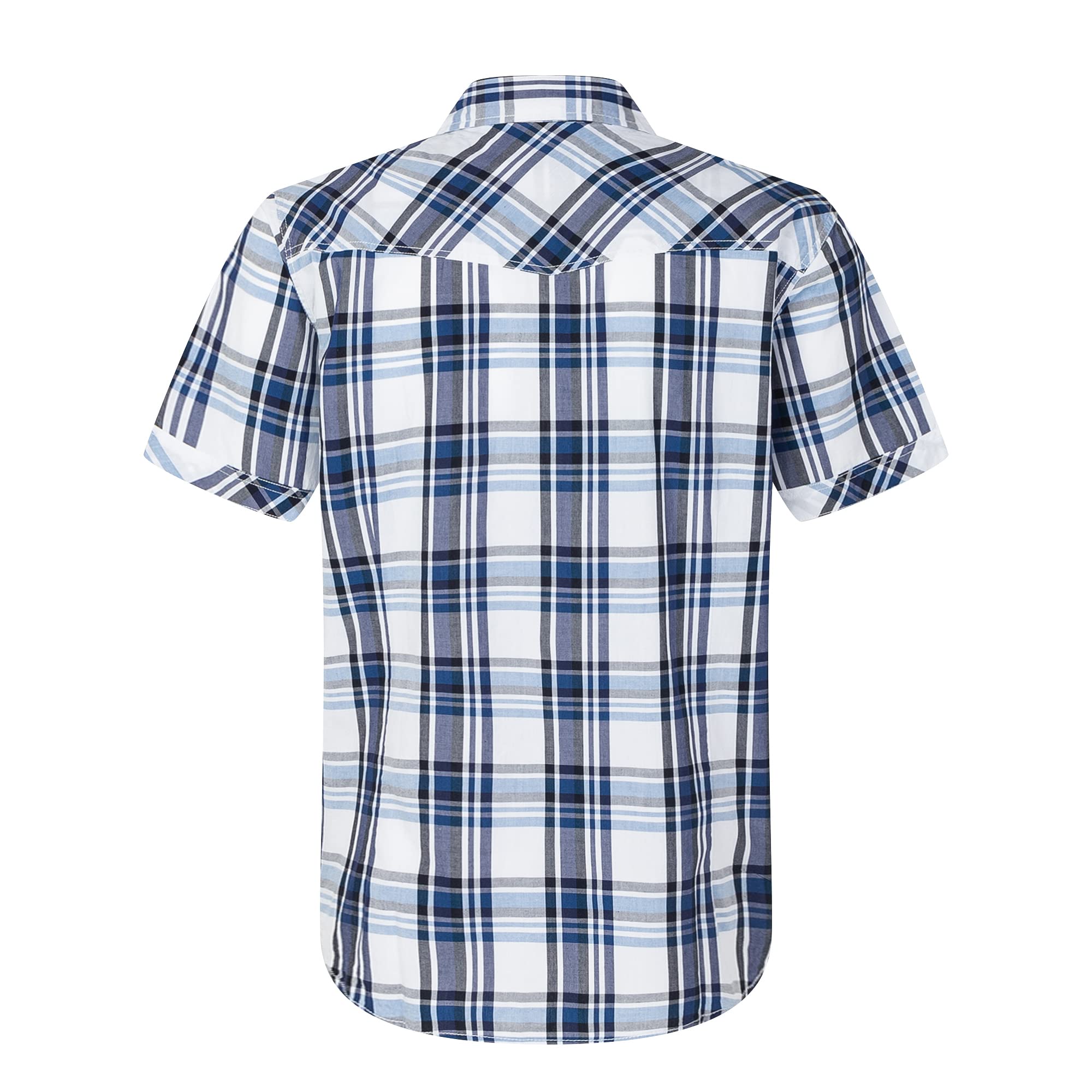 VENZULIA Men's Western Snap Casual Shirt Two Pocket Short Sleeve Shirt - VENZULIA Official Product View 2