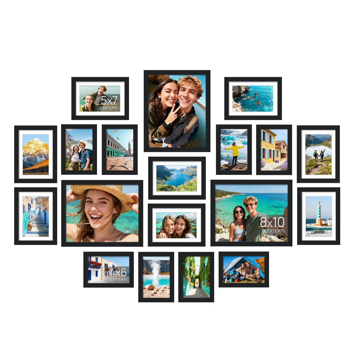 upsimples Picture Frames set of 19 Including 8x10 5x7 4x6 - upsimples Official Imagery - 1