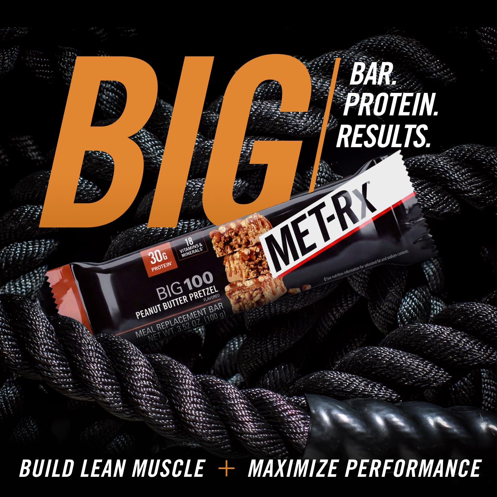 MET-Rx Big 100 Protein Bars, Peanut Butter Pretzel, 30g Protein, - MET-Rx Official Product View 6