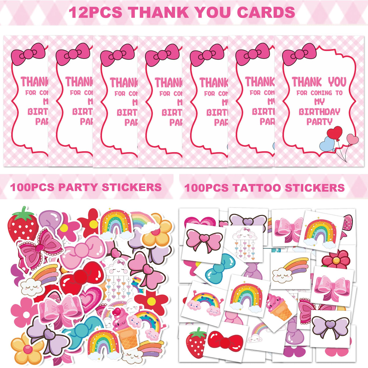 320PCS Pink Bow Party Favor Decorations Theme Party Supplies - DDHEALUCY Official Imagery - 8
