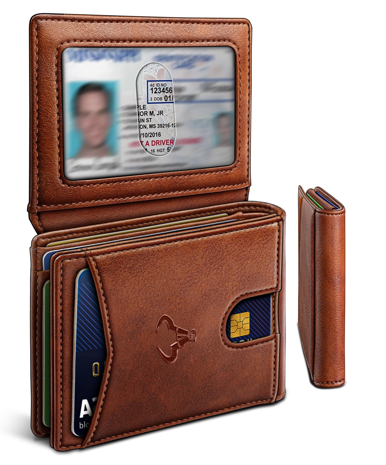 BULLIANT Men Slim RFID Leather Wallet 11 Card Slots