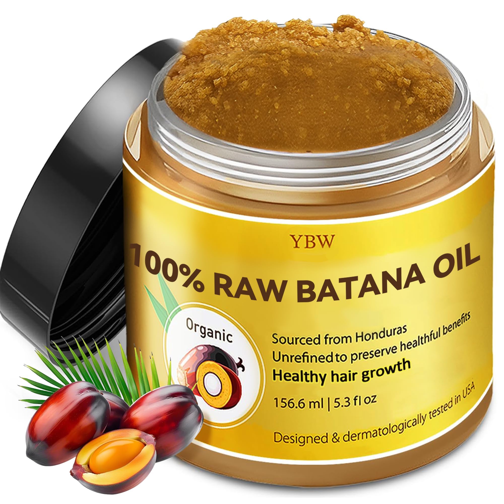 YBW Raw Batana Oil for Hair, Pure Honduran Batana Hair Oil for Dry & Damaged - YBW Official Product View 2