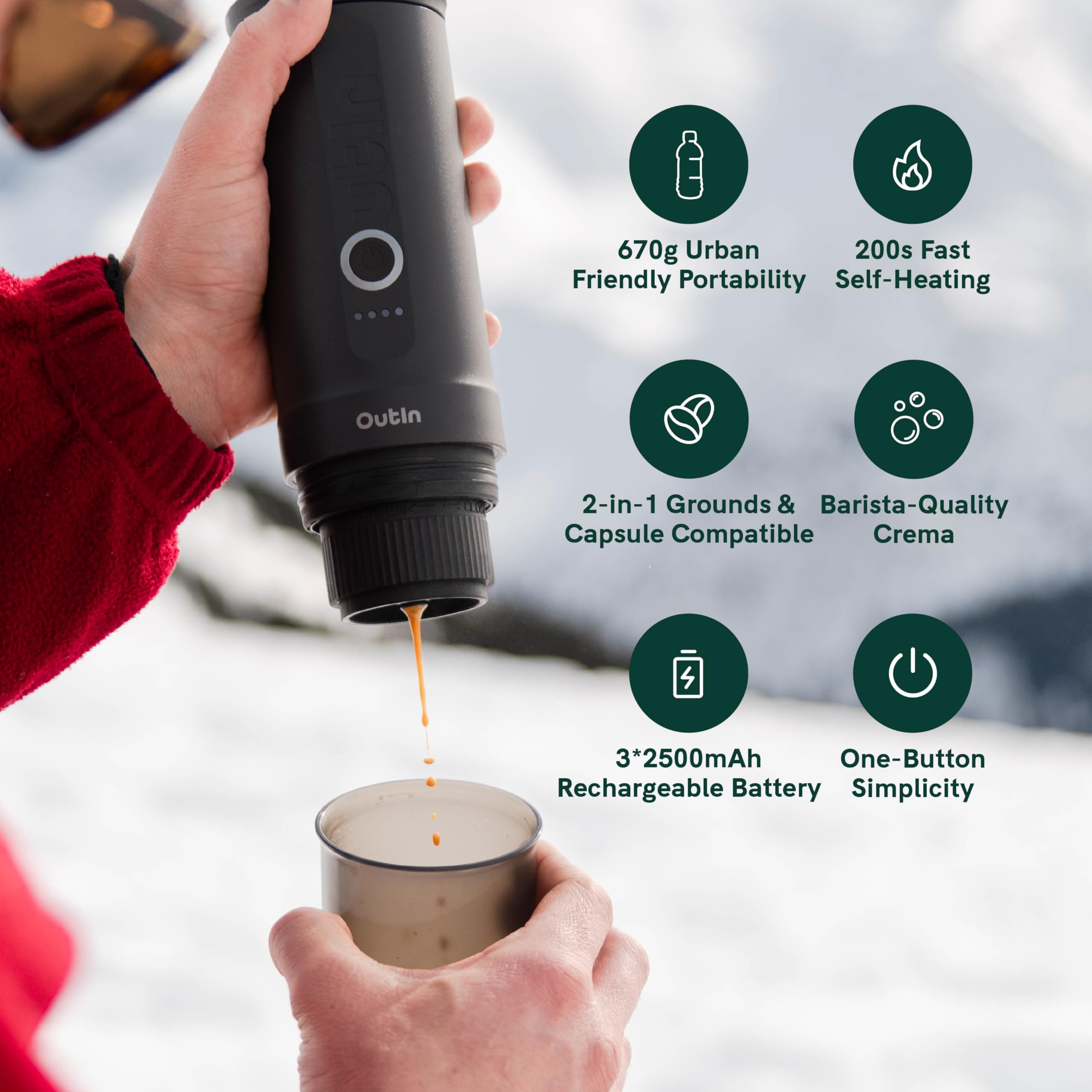 OutIn Nano Portable Espresso Machine – Travel Coffee Maker
