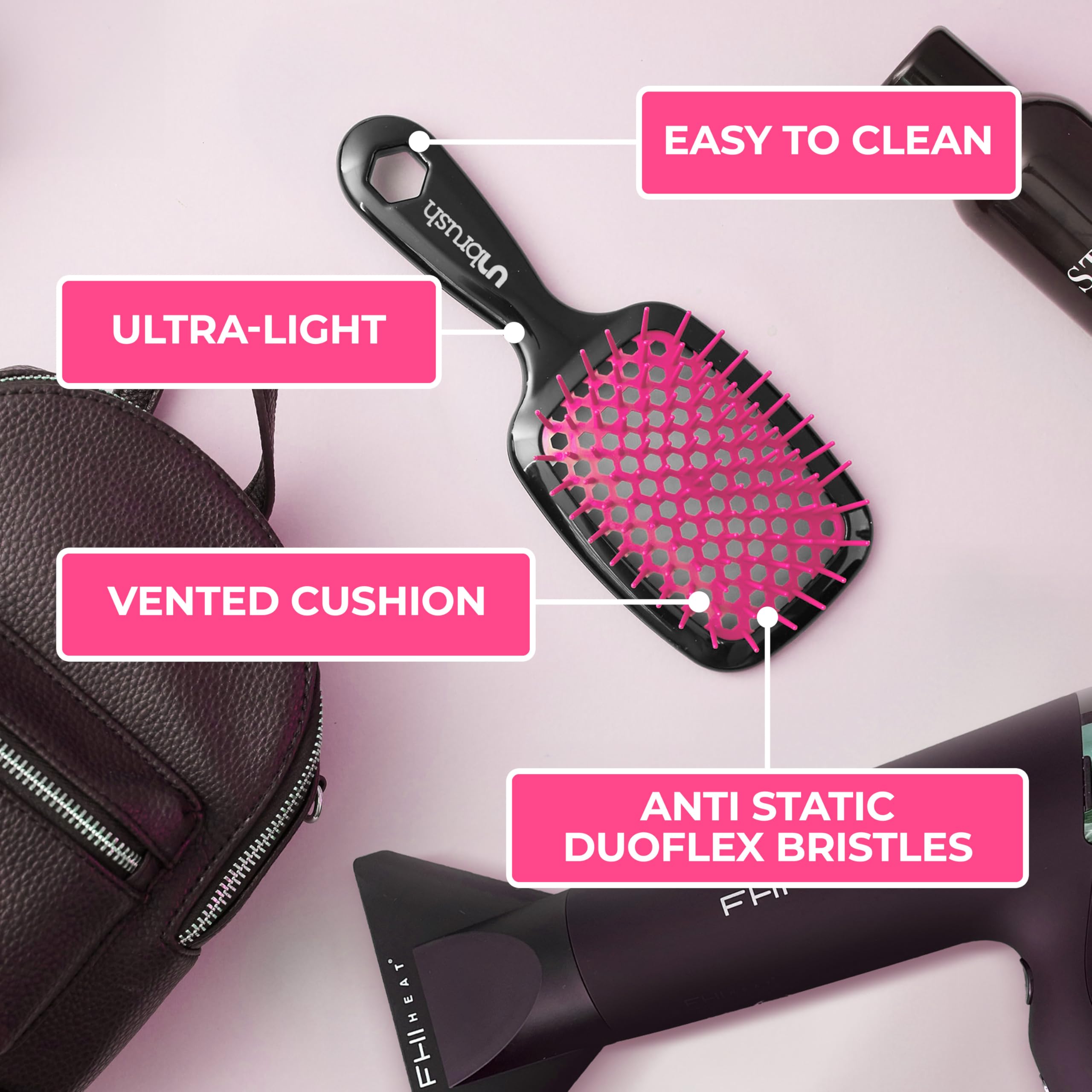FHI Heat UNbrush Detangling Brush for Pain-Free Brushing on All Wet or - View 7