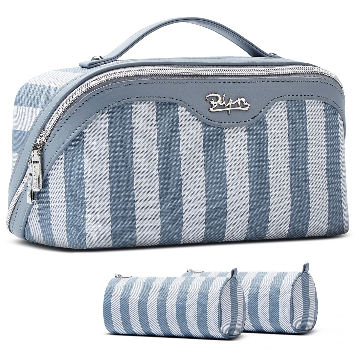 BOYATU Travel Makeup Bag for Women 3 Pcs Set Striped Make up - BOYATU Official Imagery - 2