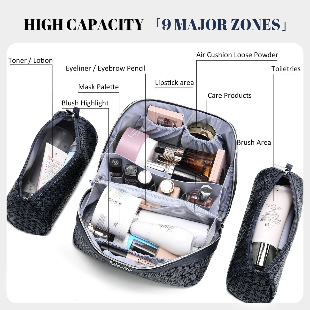 BOYATU Travel Makeup Bag for Women Four Leaf Clover 3 Pcs - BOYATU Official Imagery - 5