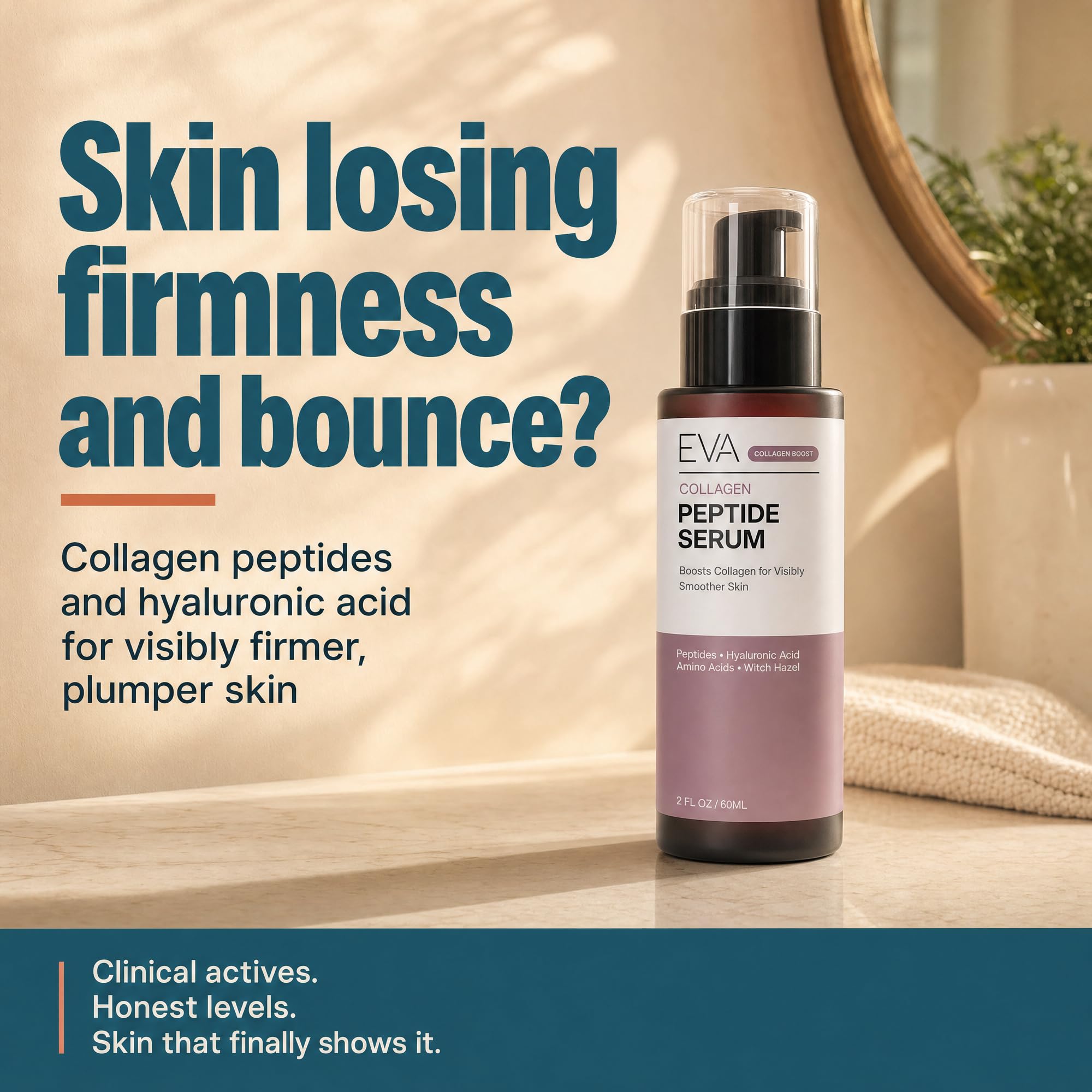 Eva Naturals Collagen Multi Peptide Serum for Face, Copper Peptides - Eva Naturals Official Product View 3