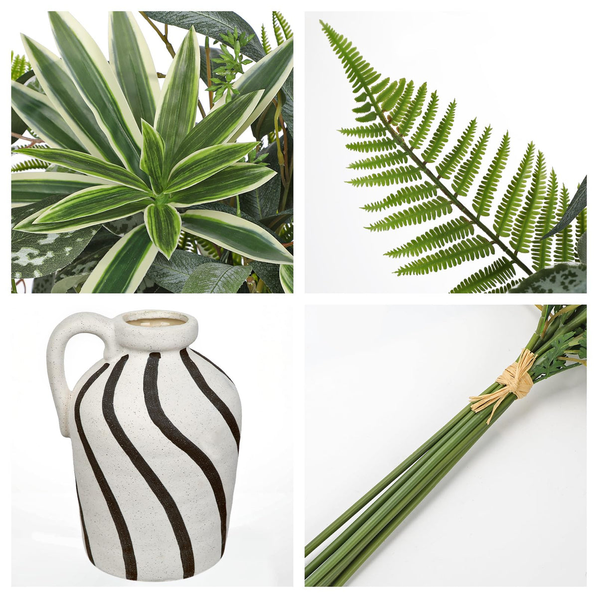 Artificial Greenery Arrangement with Cement Vase Fake Potted - DILATATA Official Imagery - 5