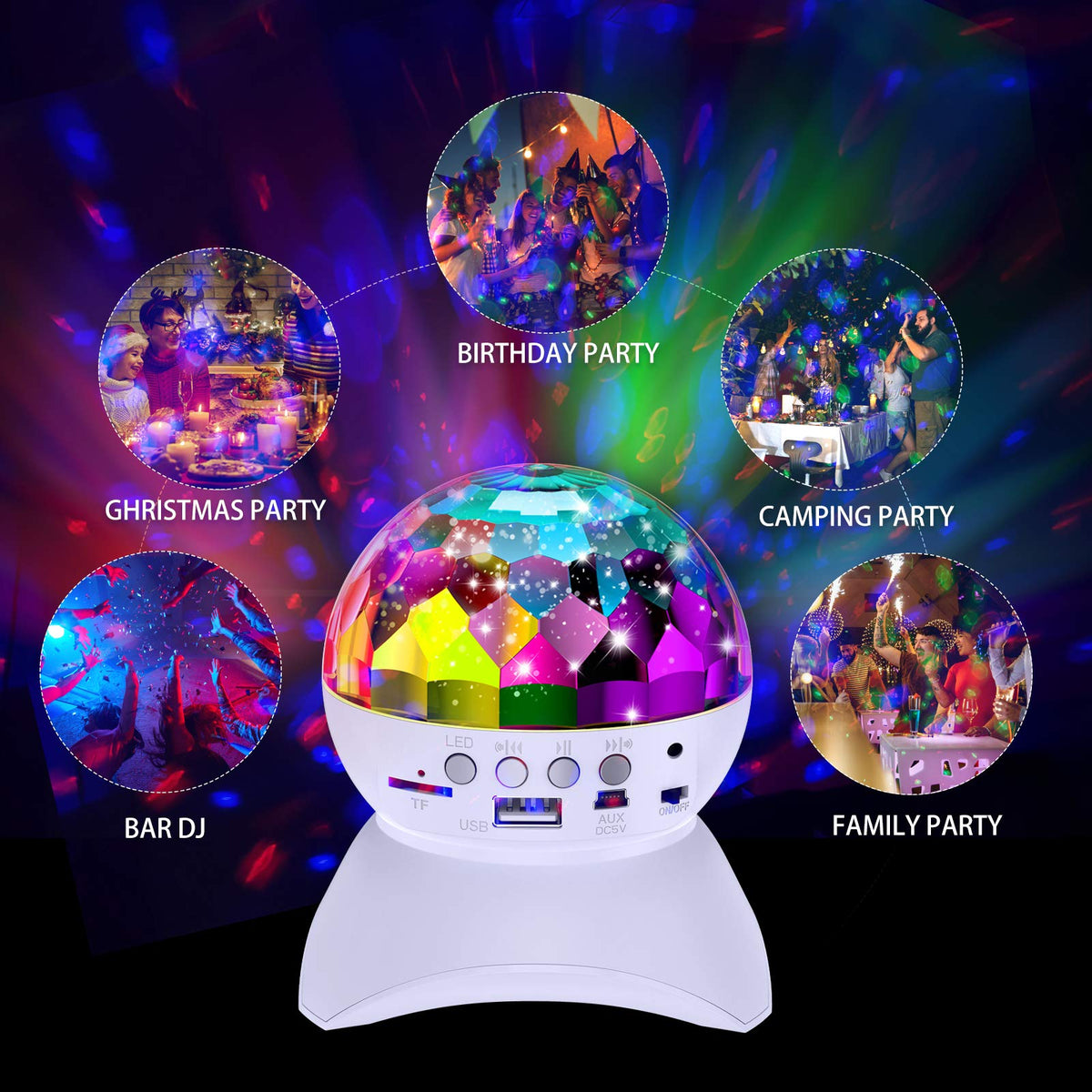Disco Ball Home Party Light Show Speaker - HTRise Official Imagery - 6