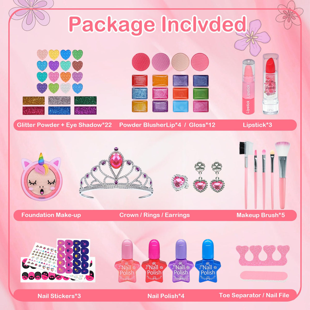 Kids Makeup Sets for Girls 5 8 68 Pcs Kids Makeup Kit for - Aimidola Official Imagery - 4