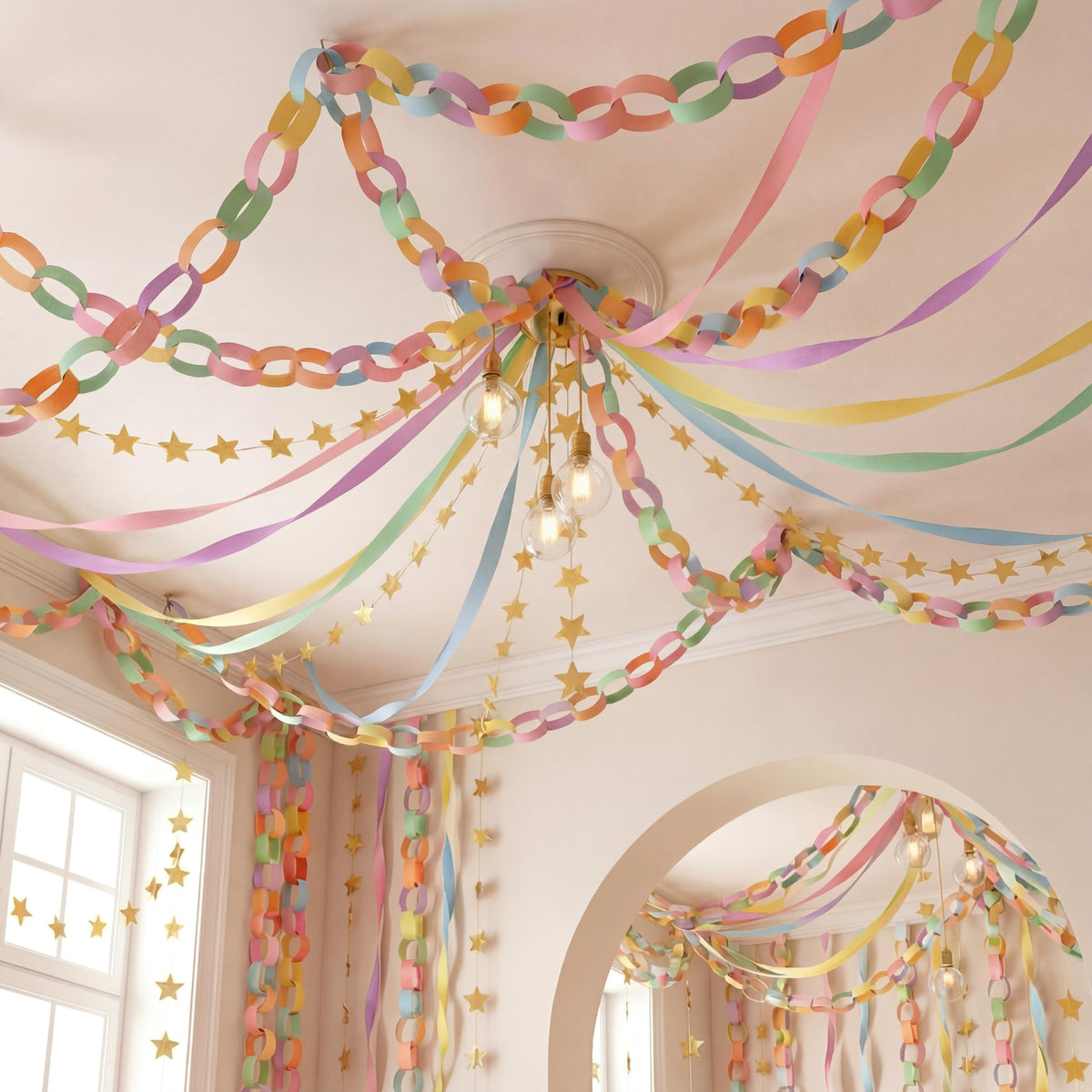 TaoBary Pastel Party Decorations 600 Sheet Paper Chain - TaoBary Official Imagery - 3