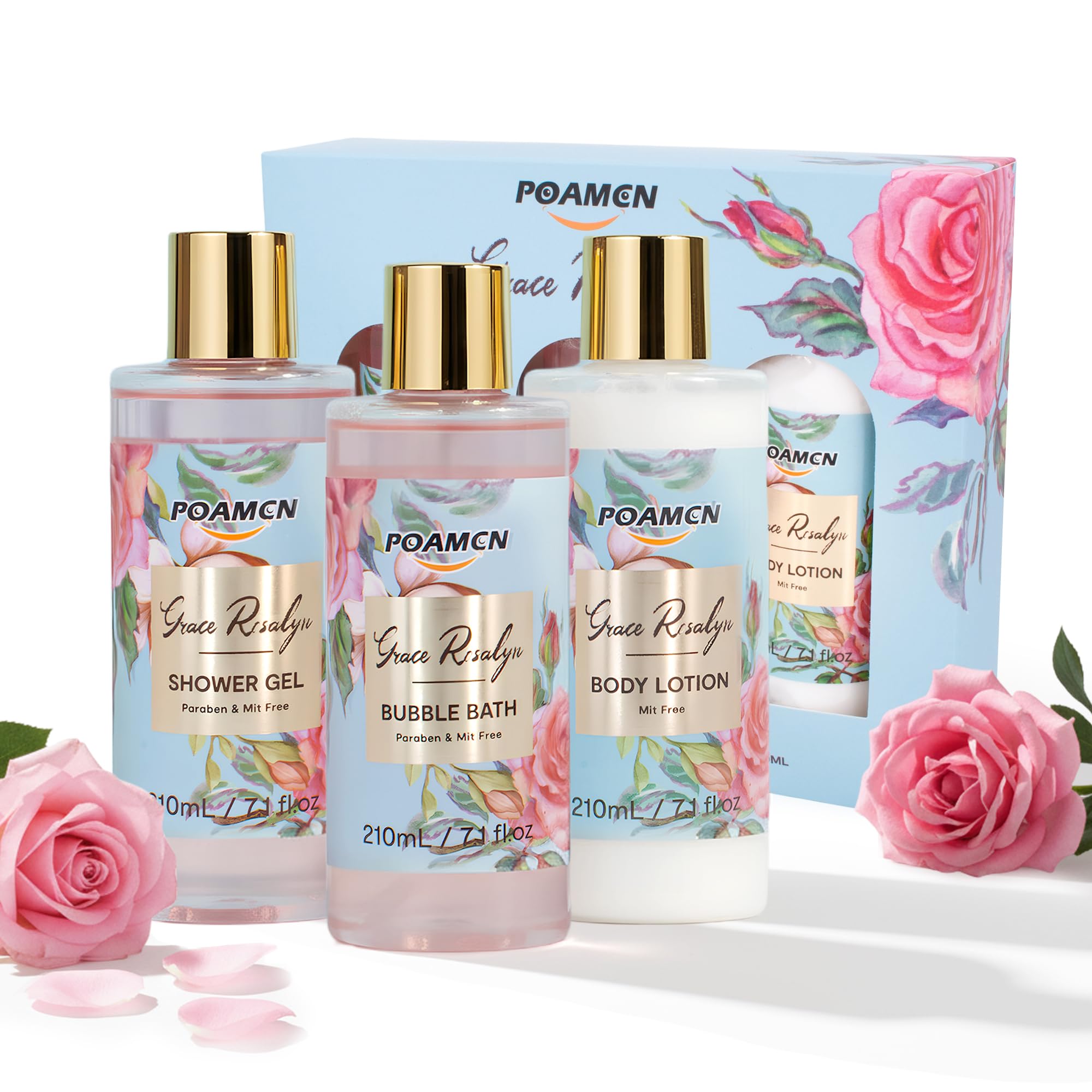 Bath and Body Gift Set Home Spa Gift Set for Women Rose - poamcn Official Imagery - 2
