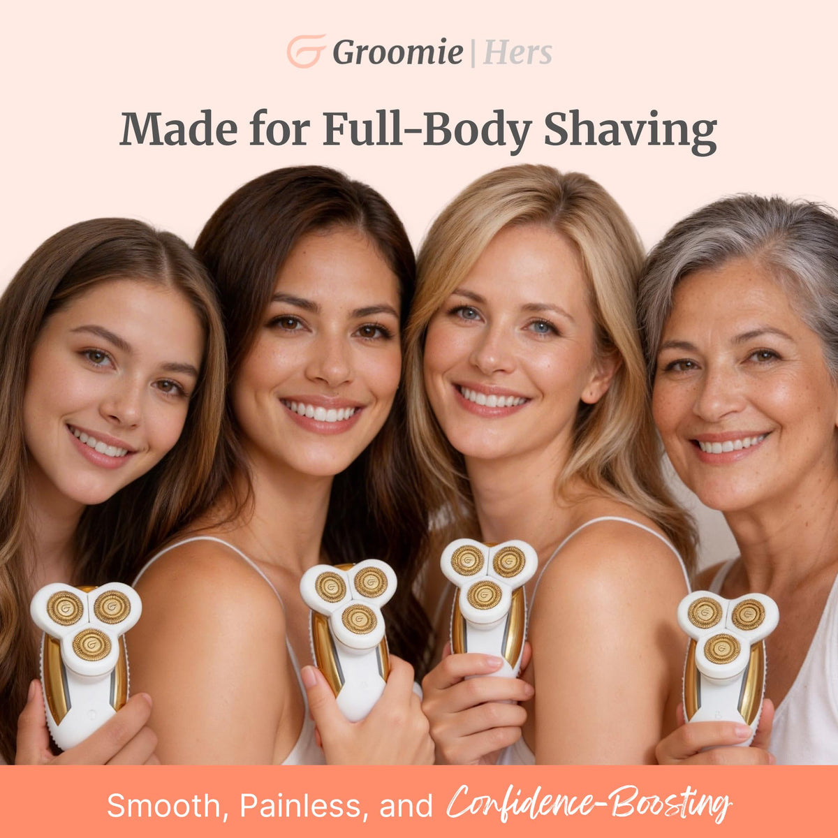 Groomie Hers LuxePro Women s Electric Body Shaver for - Groomie Official Imagery - 8