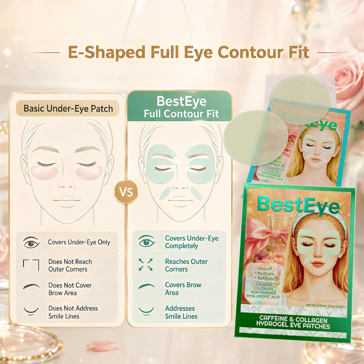 Collagen Under Eye Patches for Puffy Eyes and Dark Circles - Besteye Official Imagery - 7