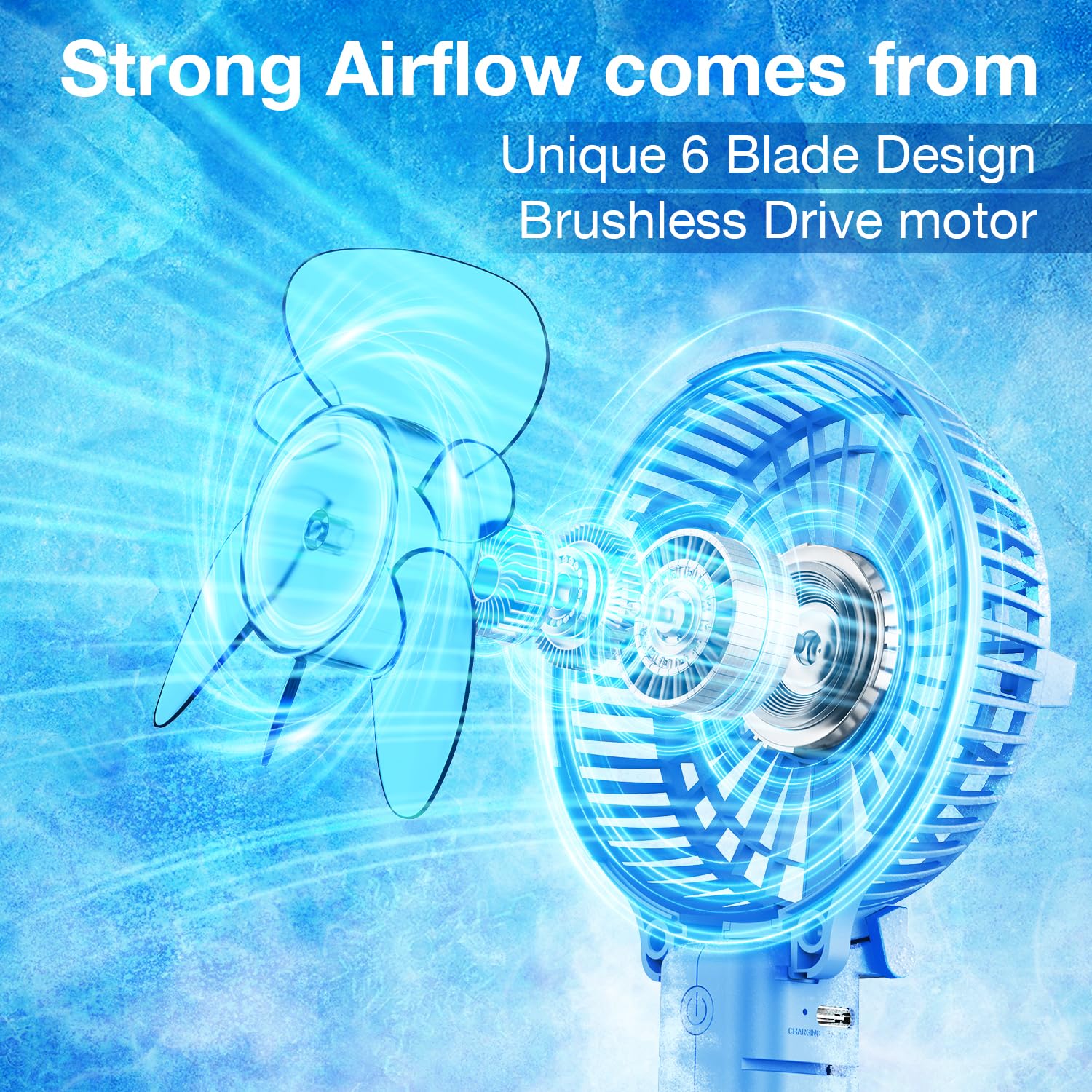 VersionTECH. Portable Handheld Fan, Powerful+Durable+180° Foldabl by VersionTECH. - Angle View 3