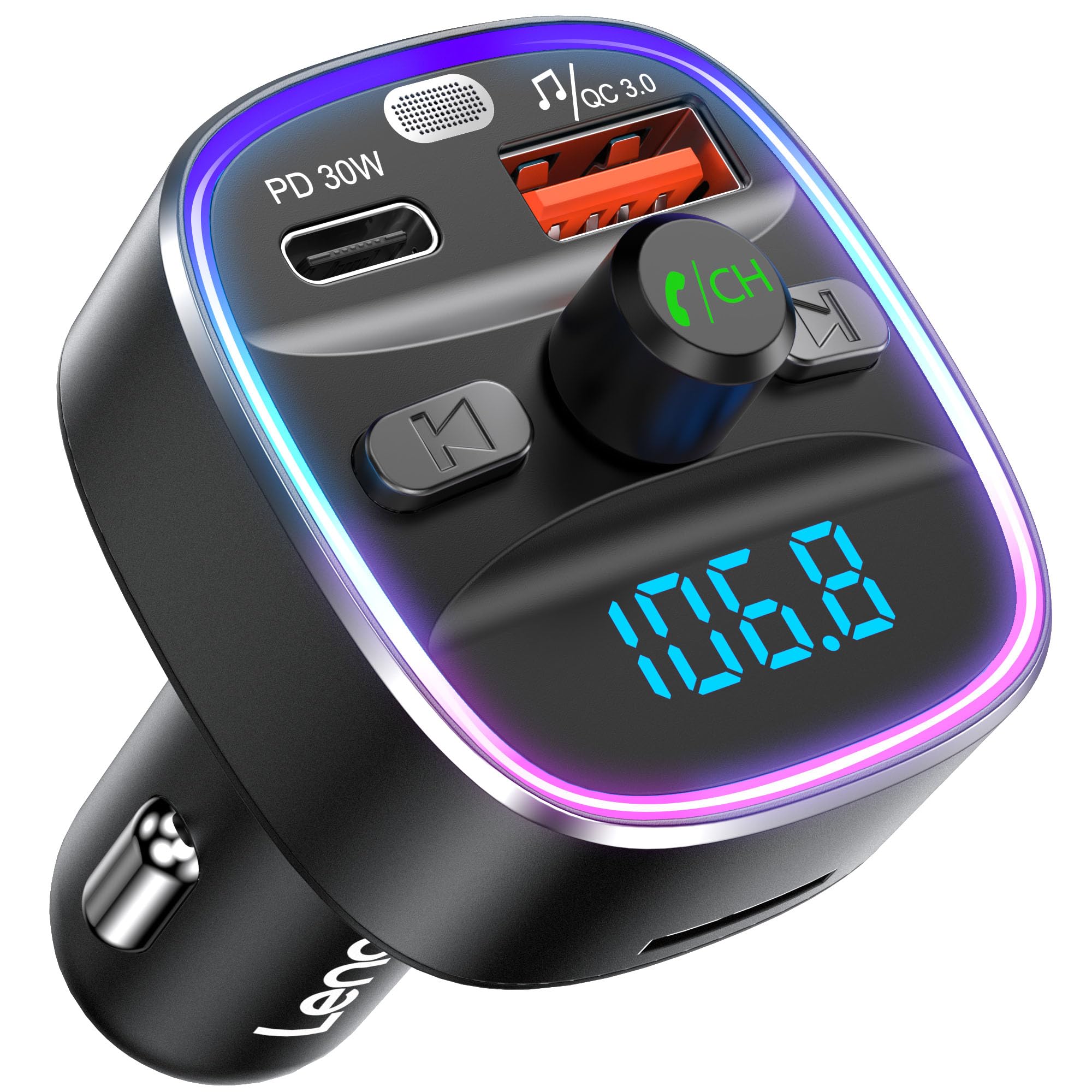 LENCENT FM Transmitter, Bluetooth FM Transmitter Wireless Radio A by LENCENT - Angle View 9