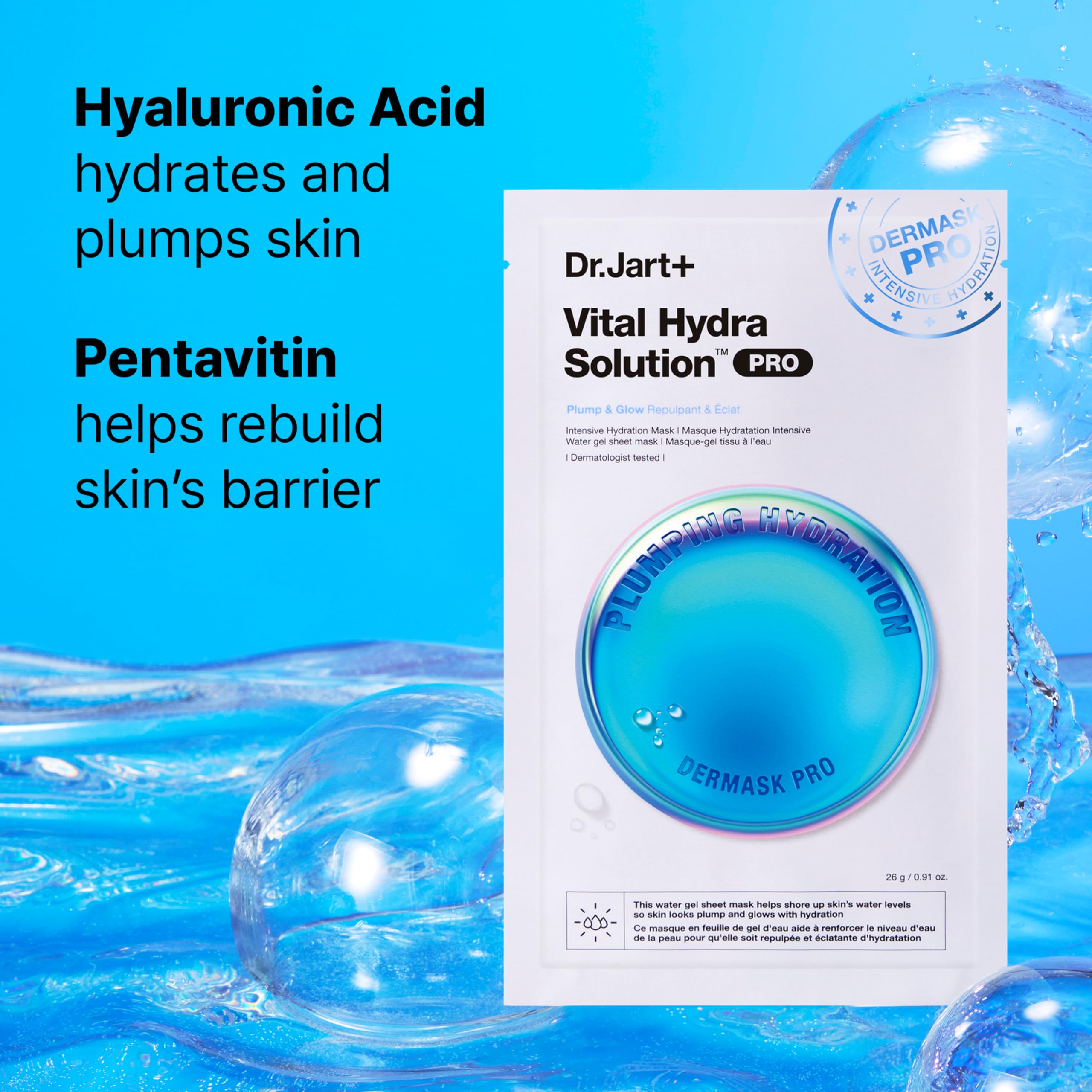 Dr Jart Dermask Vital Hydra Solution Glow Korean Face Mask - Premium Selection Official Imagery - 6