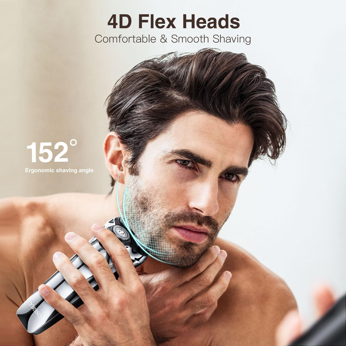 YIRISO Electric Razor for Men 9000 RPM Smooth Rotary Shaver - YIRISO Official Imagery - 6