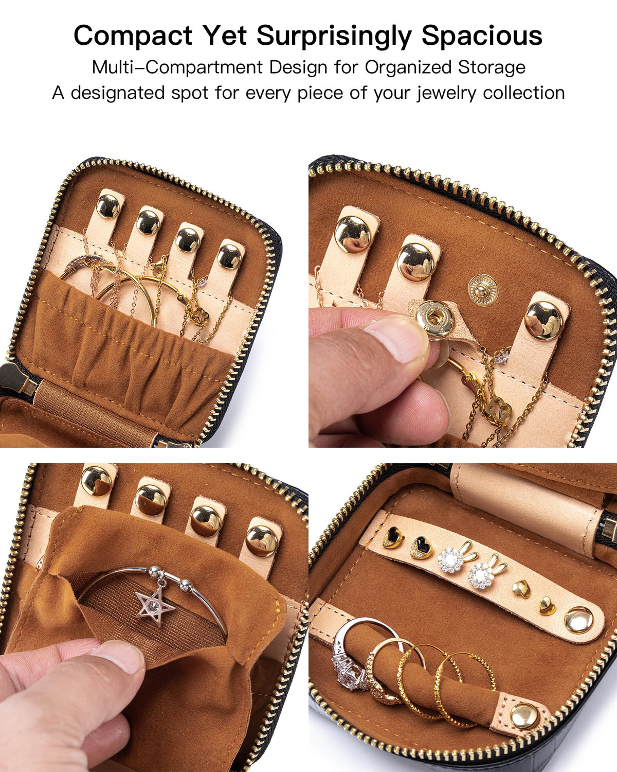 Portable Travel Jewelry Organizer for Rings Earrings - Nsciyise Official Imagery - 6