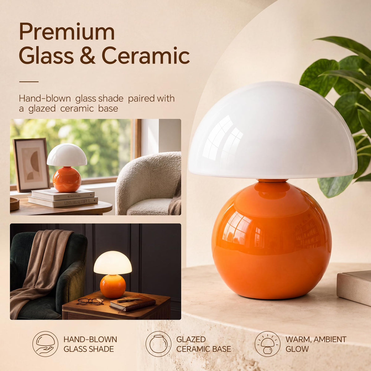 Mushroom Lamp Table Lamp for Bedroom Small Desk Table Lamps - Dawnwake Official Imagery - 4