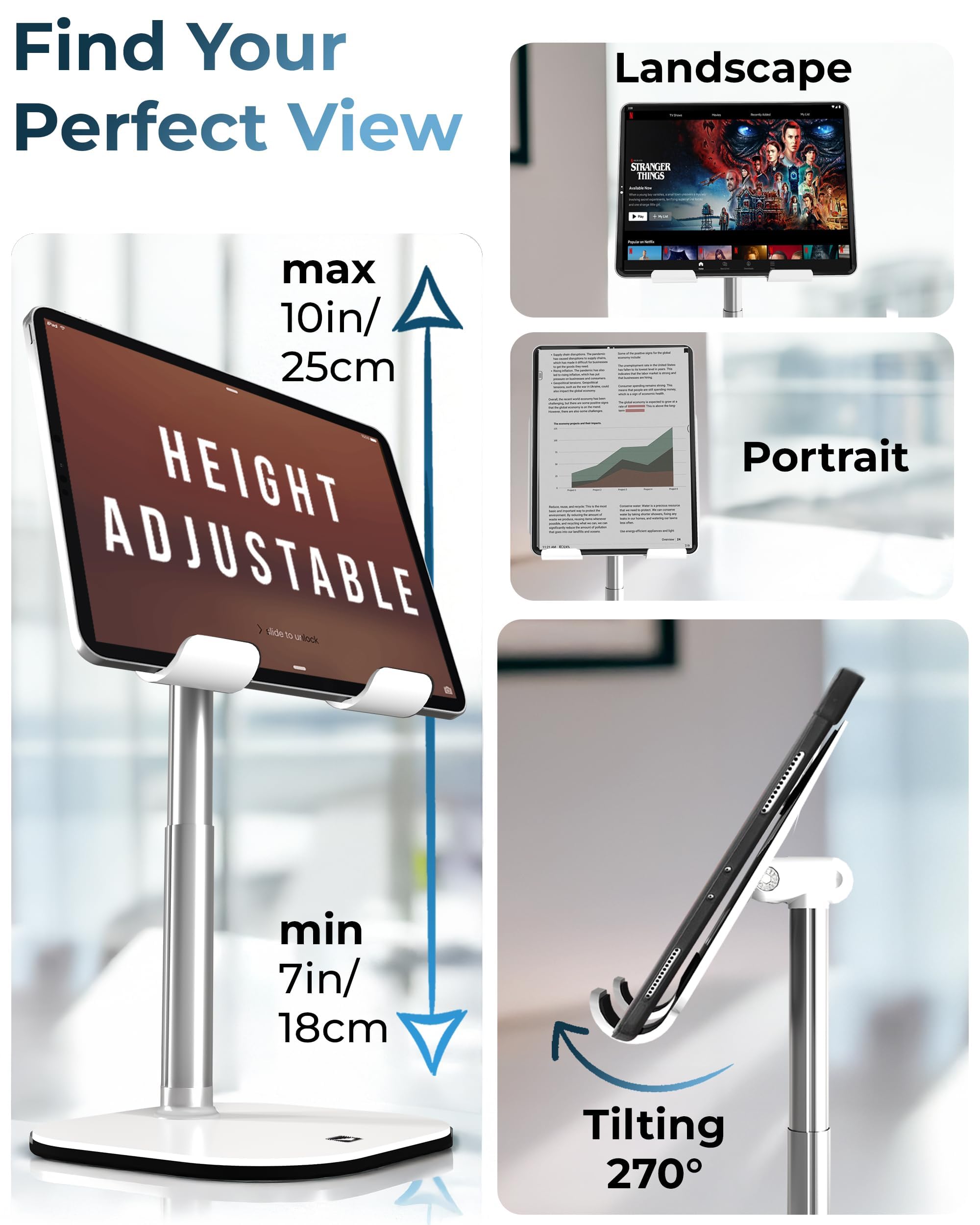 COOPER TabHolder Tablet Holder, iPad Stand for Desk, Portable Mon - COOPER Official Product View 3
