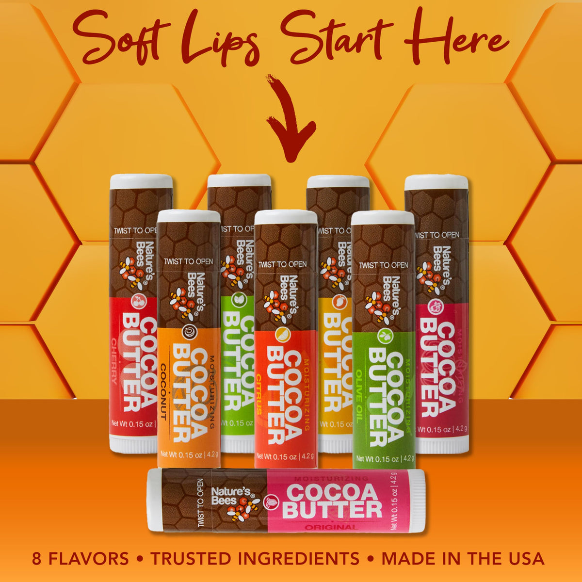 Nature s Bees Cocoa Butter Lip Balm Coconut Oil Beeswax - Nature’s Bees Official Imagery - 3