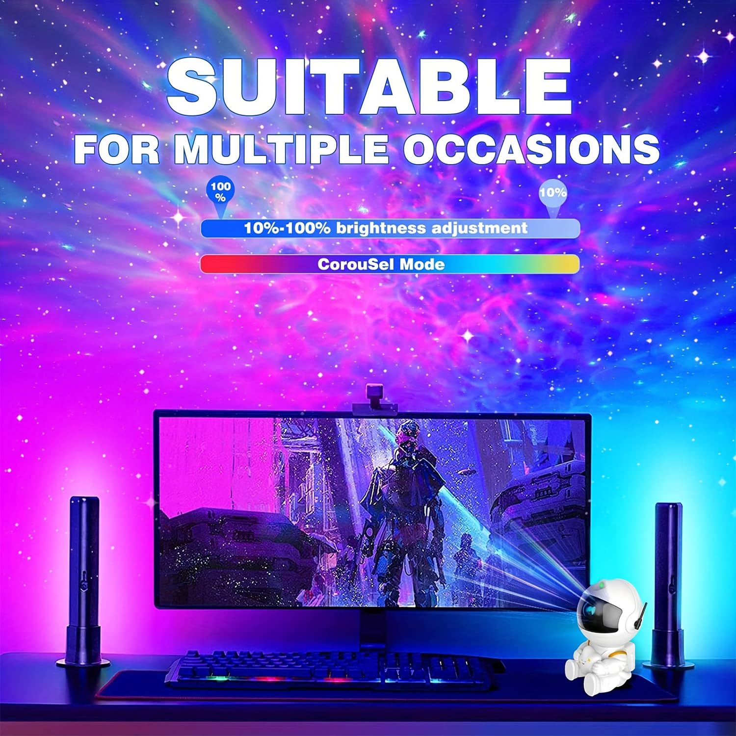 YXQUA Astronaut Galaxy Star Projector, Night Light for Kids, Original White - YXQUA Official Product View 4